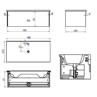 Тумба под раковину La Fenice Terra  FNC-01-TER-BG-100 синяя матовая 100 см